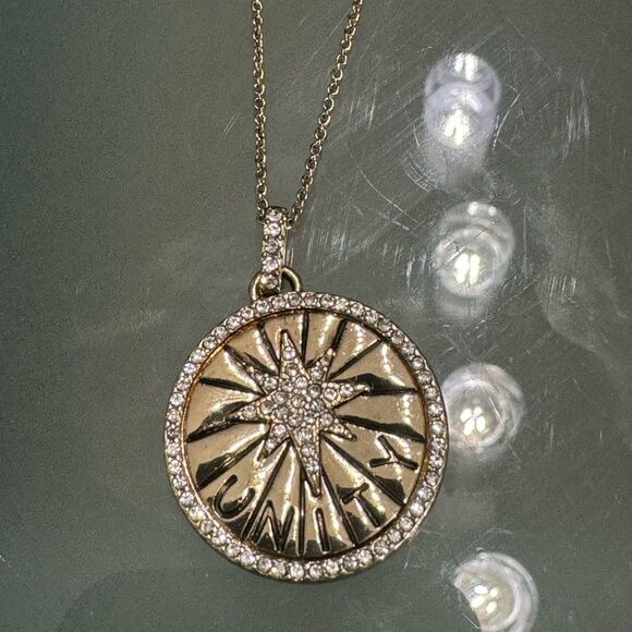 UNITY Rhinestone Medallion Pendant Necklace - Picture 7 of 8